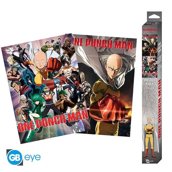 Set 2 Posters One Punch Man Saitama & Genos