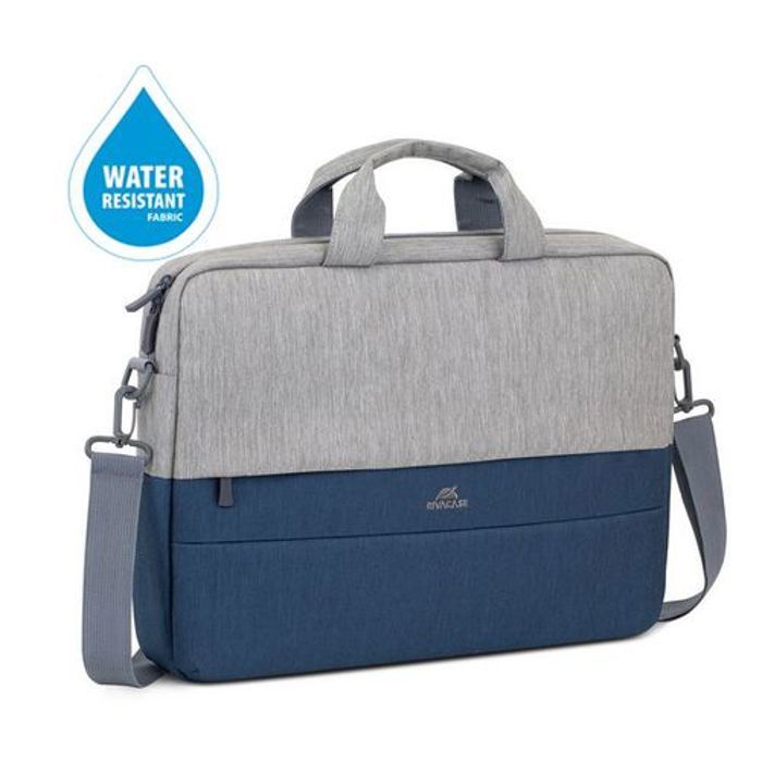 Sac à dos antivol - Rivacase - 7532 - Gris/ bleu foncé - 15.6 pouces - Résistant à l'eau