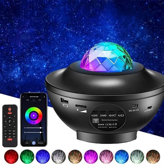 VEILLEUSE YunLone Projecteur Ciel Étoilé,projecteur de veilleuse Galaxy Star,projecteur de lumière étoilée de musique 10 couleu A112