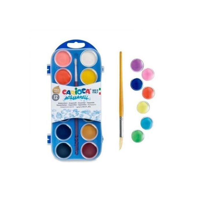 Carioca Palette De 12 Disques Aquarelles Aux Couleurs Assorties