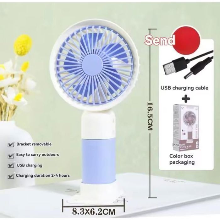 Mini Ventilateur - GENERIC - Rechargeable USB - 3 Vitesses - Portable - Silencieux