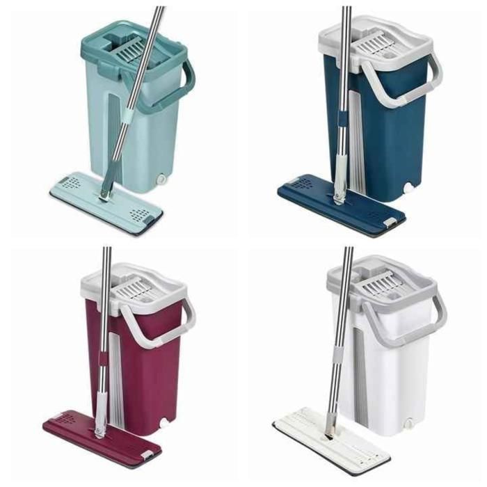 Balai multifonction avec grattoir et seau, idéal pour un nettoyage pratique des sols.(Couleur aléatoire)