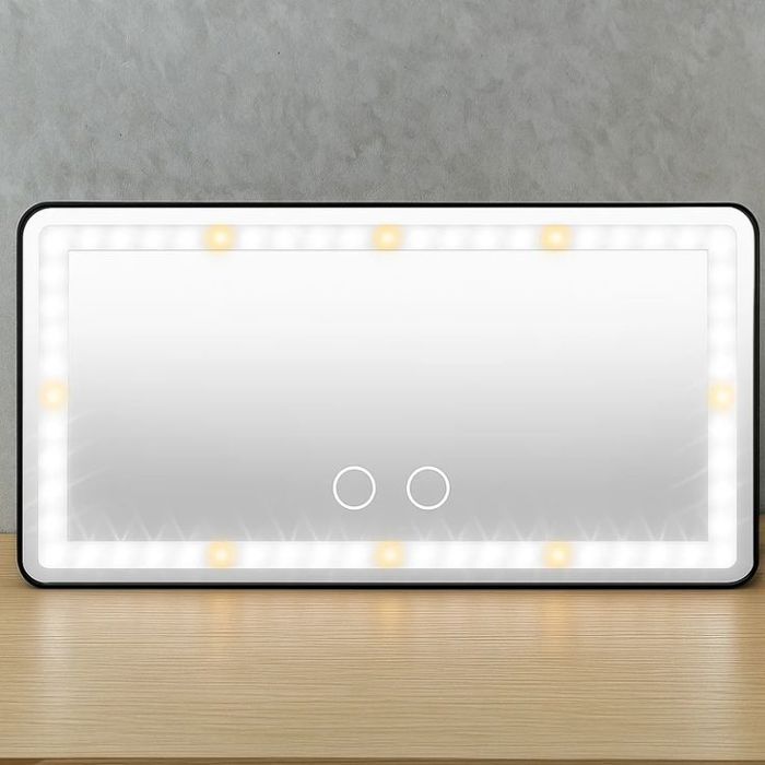 Miroir de Maquillage LED avec Eclairage Tactile – Rechargeable USB Type-C – 10.2” Ultra Fin