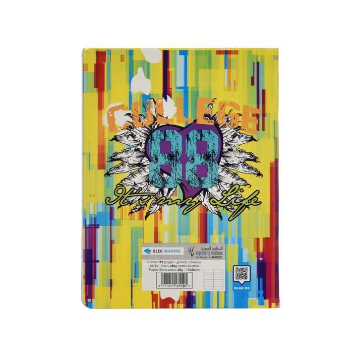 CAHIER PIQUE 192 PAGES - 17X22