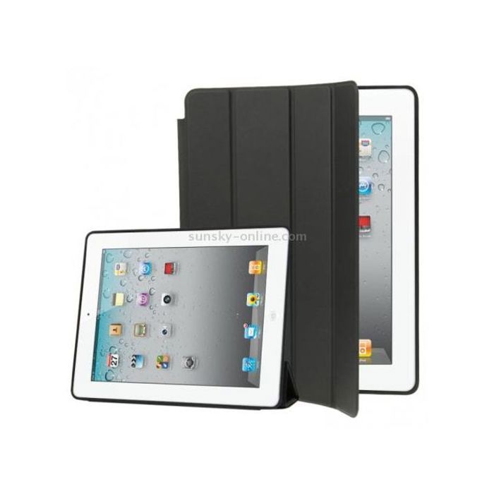 Coque pour iPad - GENERIC - iPad 4, 3, 2 - Cuir noir - Slim - Protection renforcée