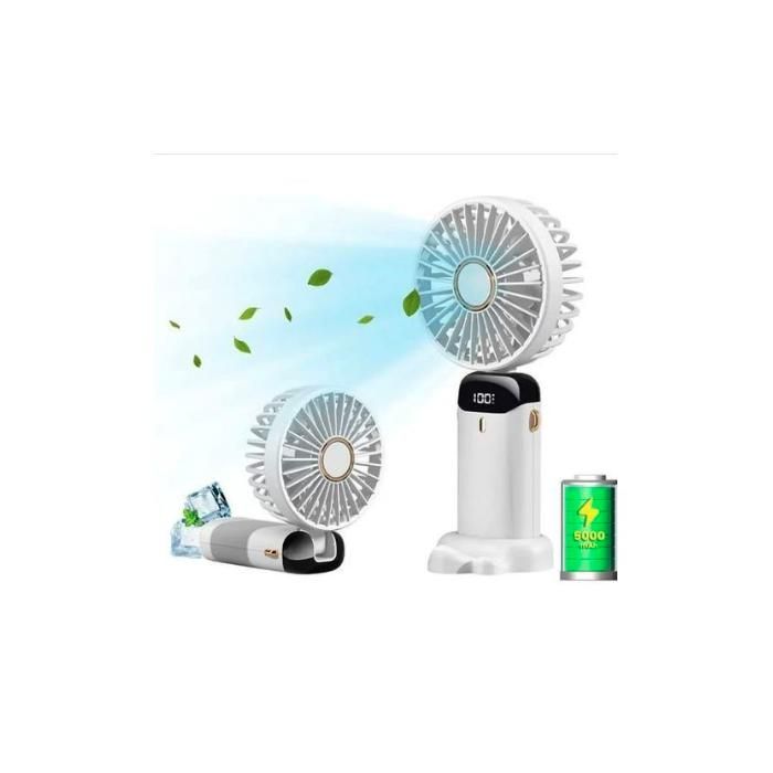 Ventilateur portatif - Innovant - Pliable - Rose - Batterie rechargeable - USB