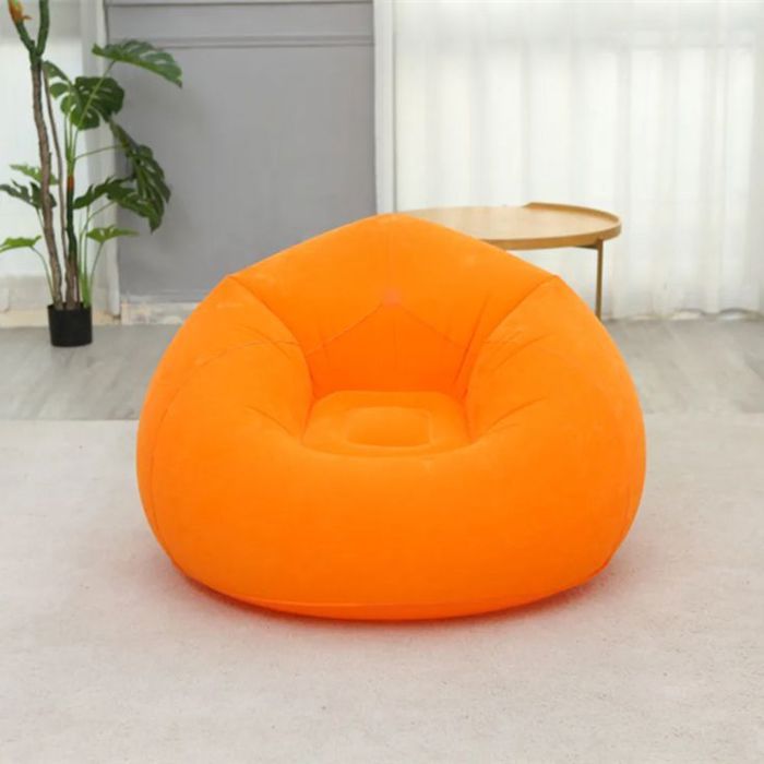 Canape gonflable pliable orange, decontracte et confortable