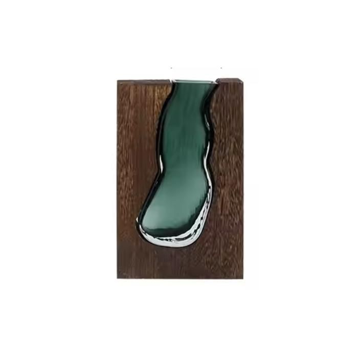 Vase décoratif - MADERA - GF - Bois et verre - 18x5x32 cm - Style contemporain