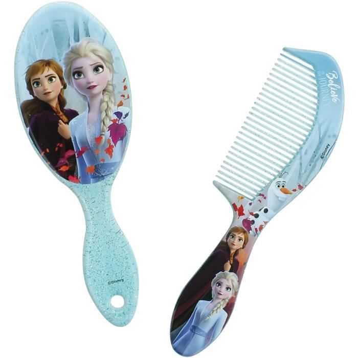 LA REINE DES NEIGES Brosse + Peigne - Bleu