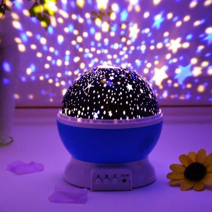 Projecteur LED étoile lune veilleuse ciel rotatif actionné veilleuse lampe pour enfants