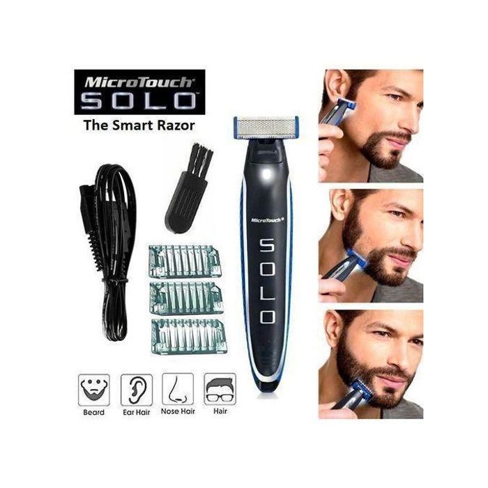 Tondeuse-Rasoir-Traceur - SOLO - 3 en 1 - Rechargeable - LED - Acier inoxydable
