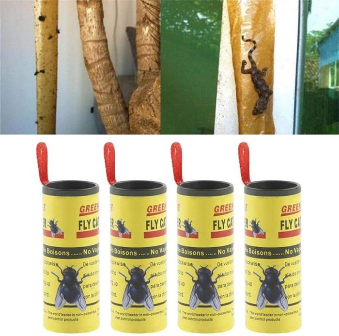 fly catcher rubans adhésifs à mouches - Piège à mouches 4pcs
