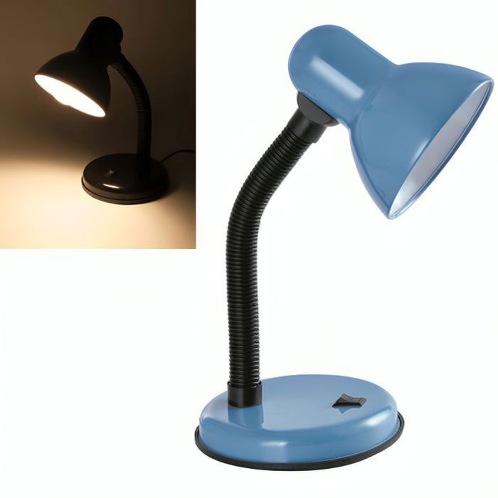 Lampe de bureau à poser sur pied bleu classique