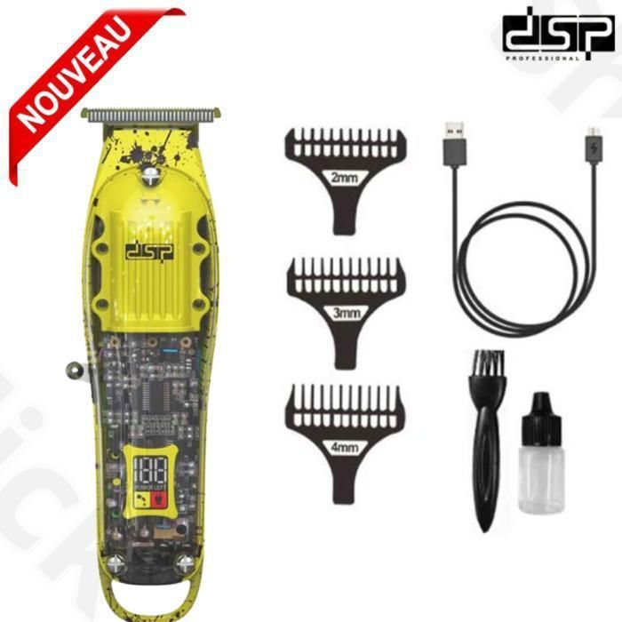 Tondeuse professionnels rechargeables DSP Conception rasage et coupe avec plusieurs tailles de lames Batterie intégrée DSP-90479