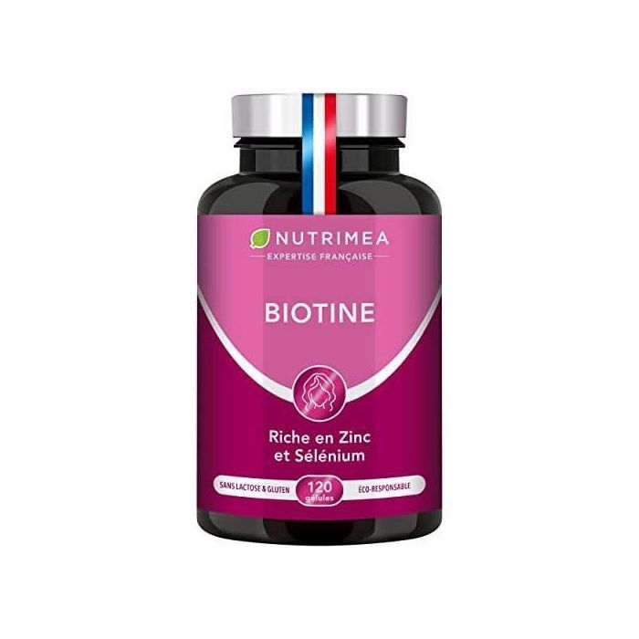 Nutrimea Biotine B8, Riche en zinc et sélénium, 120 gélules - Made in France