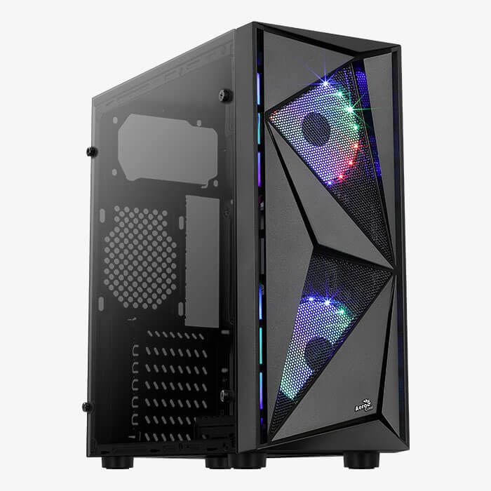 Boitier PC - Aerocool - Glider Cosmo-G-BK-v1 - Moyen Tour ATX - Panneau Vitré - RGB