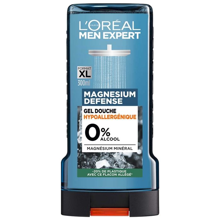 Gel douche Magnesium L'OREAL PARIS - Defense Hypoallergénique 0% - 300 ml