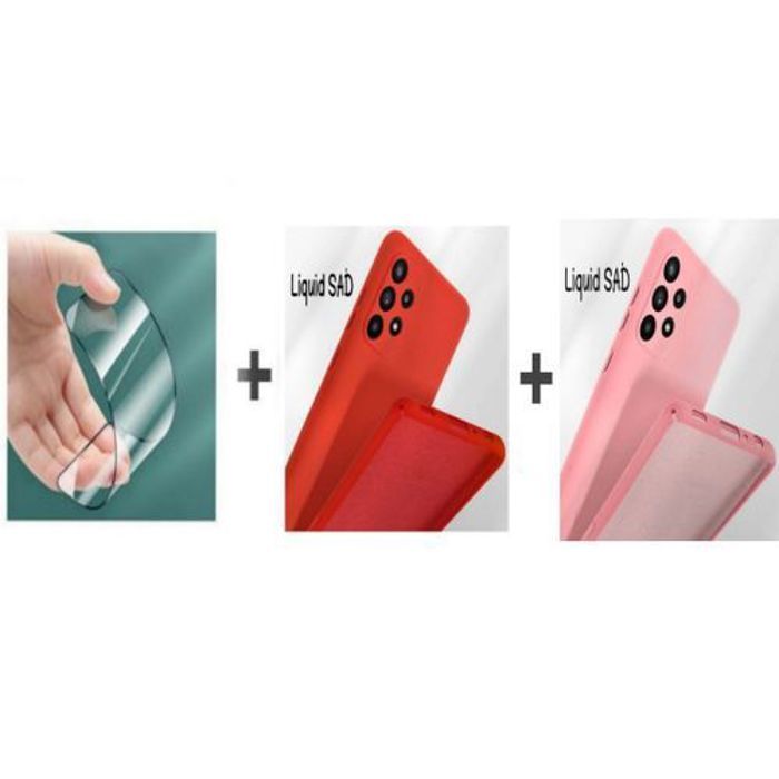 Coque de téléphone - GÉNÉRIQUE - Samsung A52 - Silicone Souple - Rouge et Rose - Protection Complète
