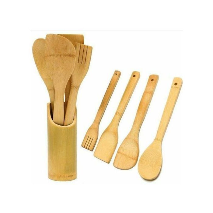 Set 4 cuillères spatule de cuisson de repas à la maison en bois