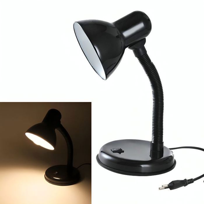 Lampe de bureau à poser sur pied noire classique