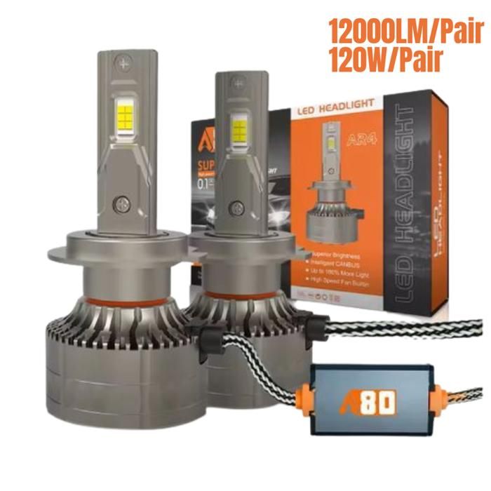 A80 H1 Turbo LED 2025 AR4 2pcs 120W Canbus 6000K 12000LM Voiture