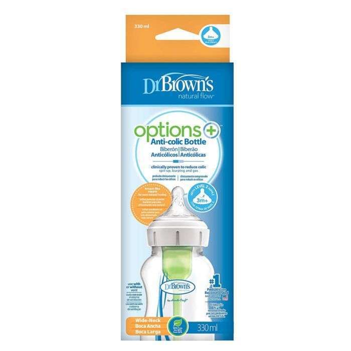 Biberon - DR BROWN'S - 120Ml - Col étroit - Système anti-coliques - Tétine tolérée
