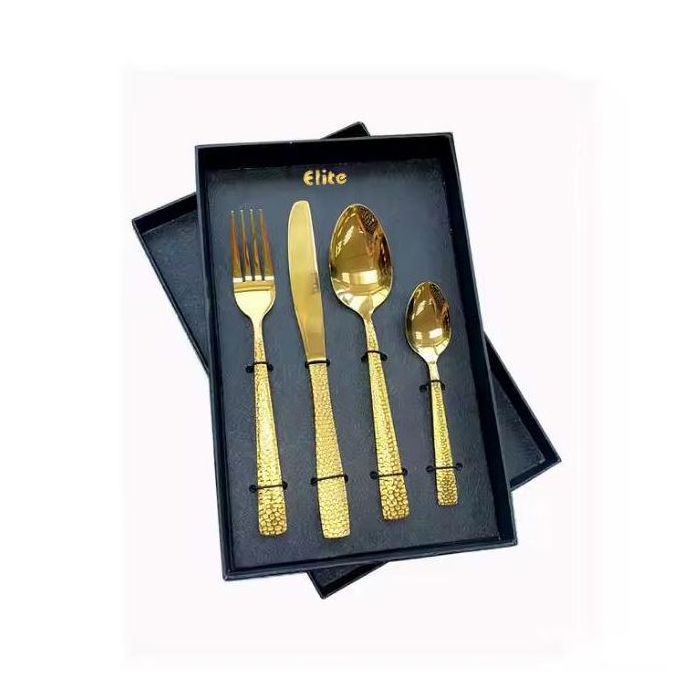 Ensemble de couverts de table dorés, couverts de table en acier inoxydable 24 Pcs