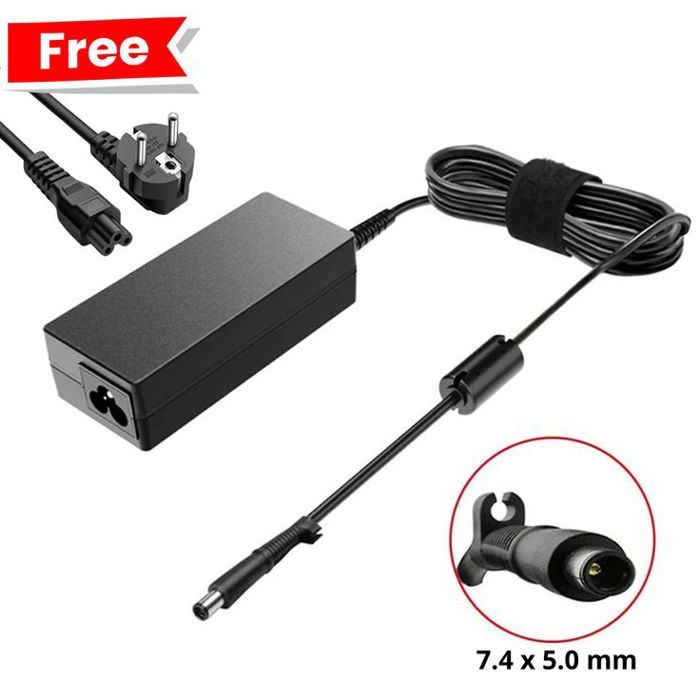 Chargeur pour pc portable HP 18,5V / 3,5A ( Chouka ) + cable alimentation Gratuit