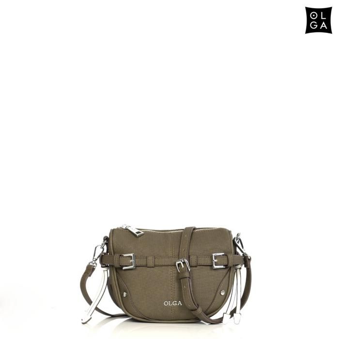 Sac à main - OLGA - Moka Vert - Zippée - Mat - Femme