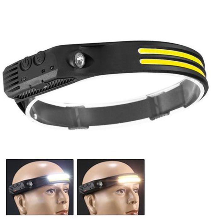Lampe frontale LED rechargeable avec détecteur de mouvement pour camping
