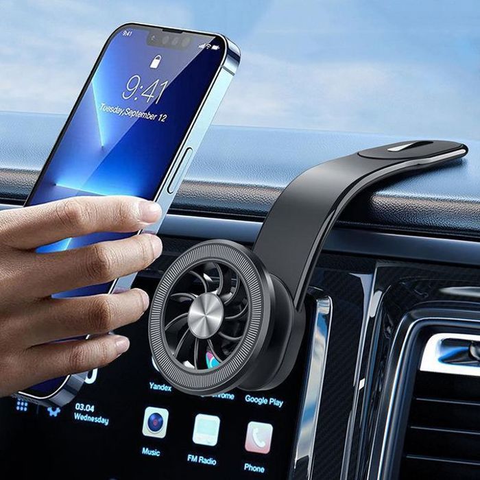 Support de téléphone de voiture magnétique pliable pour tableau de bord avec long tuyau magnétique
