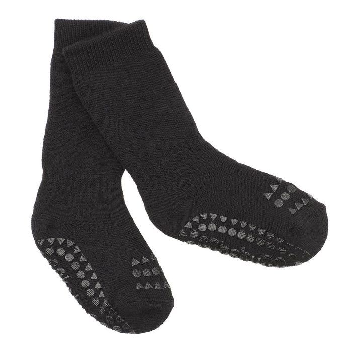 GOBABYGO Chaussettes antidérapantes en coton, Noir
