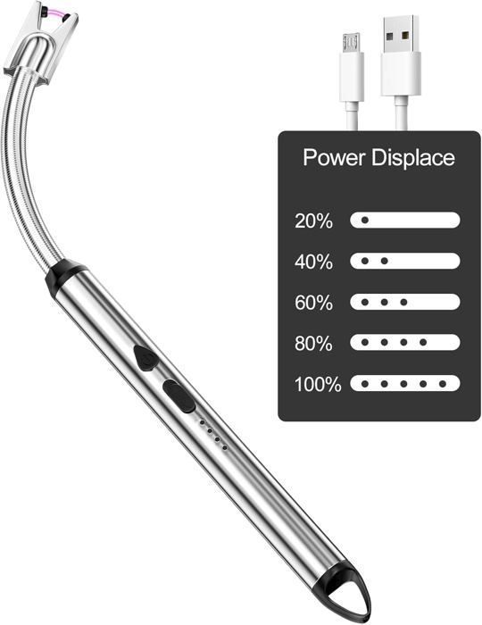 briquets électrique rechargeable par USB, Sans flamme -  barbecue, cuisinière, camping, cheminée (coloure aleatoire)