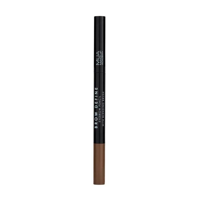 Crayon à sourcils - MUA - BROW DEFINE - Marron moyen - Incliné - Pinceau estompeur