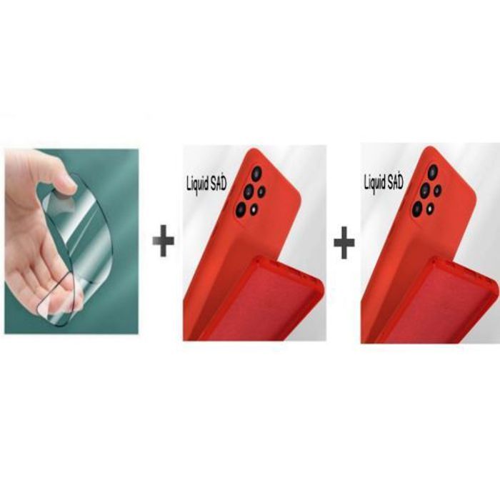 Coque et protection d'écran - GÉNÉRIQUE - Samsung A33 - Silicone Souple - Rouge - Protection Complète