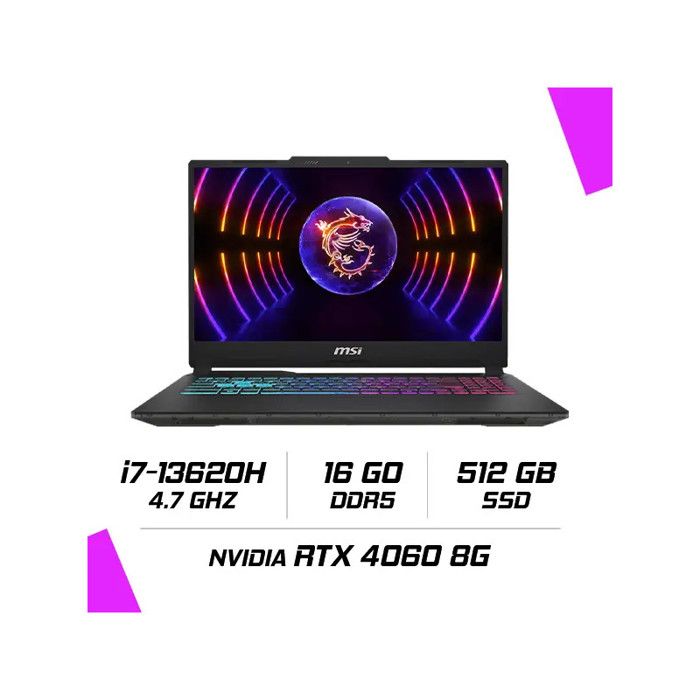 MSI-CYBORG-A13VF-1474MA | 15.6(144Hz) | i7-13620H | 8GB*2 DDR5-4800 | 512GB SSD Gen 4 | RTX 4060 | W11H |