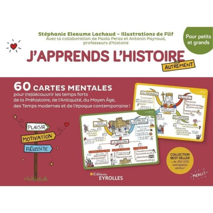 J'apprends l'histoire autrement pour petits et grands. 60 cartes mentales pour (re)découvrir les temps forts de la Préhistoire, de l