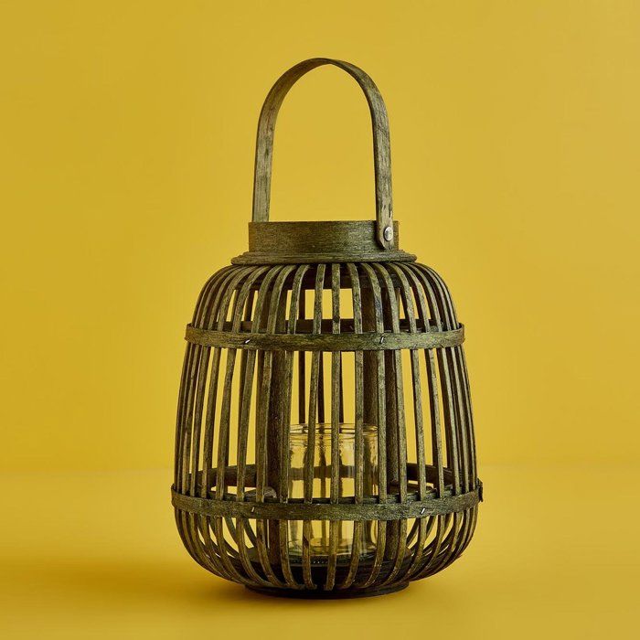 Lanterne - BELLA MAISON - Abies - Vert - 19x24 cm - Bambou - Extérieur