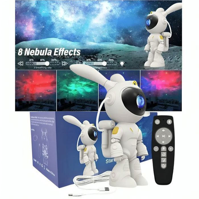 Projecteur de ciel étoilé à LED Space Rabbit - Blanc, Lapin Astronaute ( Space Bunny )