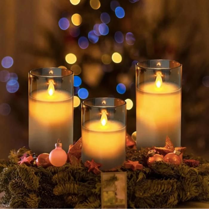 Bougies LED sans flamme - GENERIC - Lot de 3 - Blanc ivoire - Décoration maison - Éclairage festif