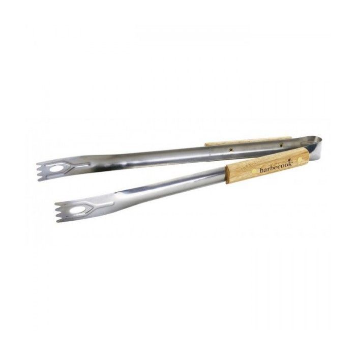 Ustensile de cuisine - BARBECOOK - Pince 40cm Bois - Acier inoxydable - Bois de bouleau - Label FSC