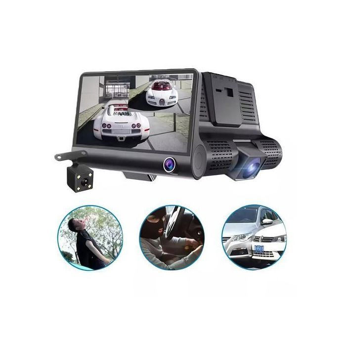Enregistreur Vidéo DVR 3 Lentilles pour Voiture – Sécurité Totale en Full HD