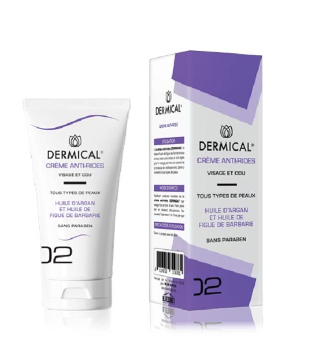 Crème Anti Rides - DERMICAL - 50Ml - Hydratant Visage - Tous types de peau - Anti-âge