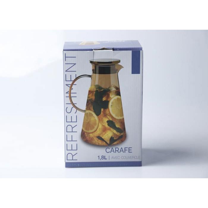 Pichet en Verre avec Couvercle Inox 1,7 L HB3509