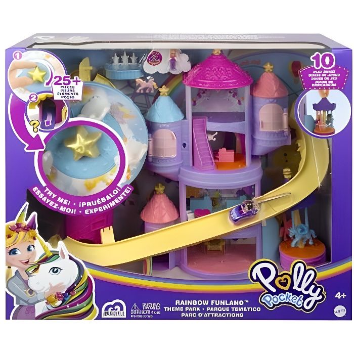 Polly Pocket - Rainbow Funland - Parc d'attractions - Montagnes russes - Carrousel - Grande roue