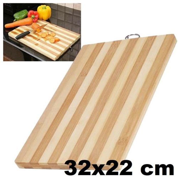 Planche à Découper en Bois rectangulaire, Planche de cuisine 32x22cm