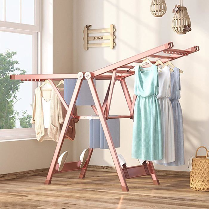 Étendoir à vêtements pliable ALUMINUIM ROSE