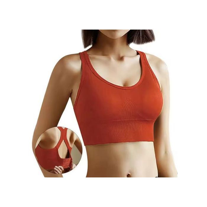 Soutien-Gorge de Sport - GENERIC - Rouge - Taille L - Nylon - Dos Nageur - Push-Up