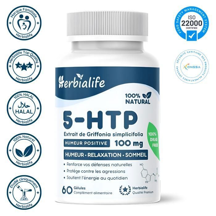 5-HTP 100 mg – Bon Moral & Humeur Positive – 60 Gélules | Herbialife