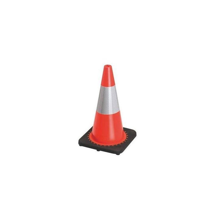 Cône de Signalisation PVC à Base Caoutchouc - Taille 45 cm